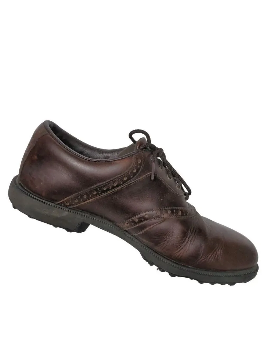 Footjoy Men's E-Comfort Brown Leather Lace Up Golf Shoes Size 9 M